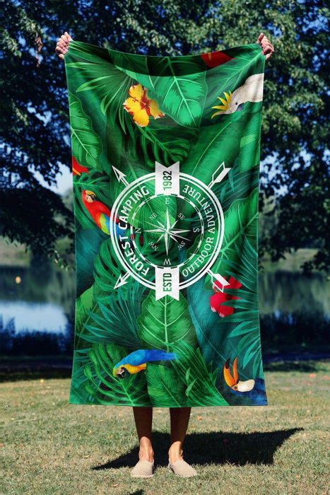 Mijölnir Forest Camping 90 Toalla de Playa Multicolor Microfilamento 90 x 150 cm